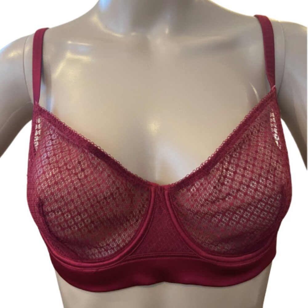 ADDICTION Lace Bra Women / Burgundy / 36D /